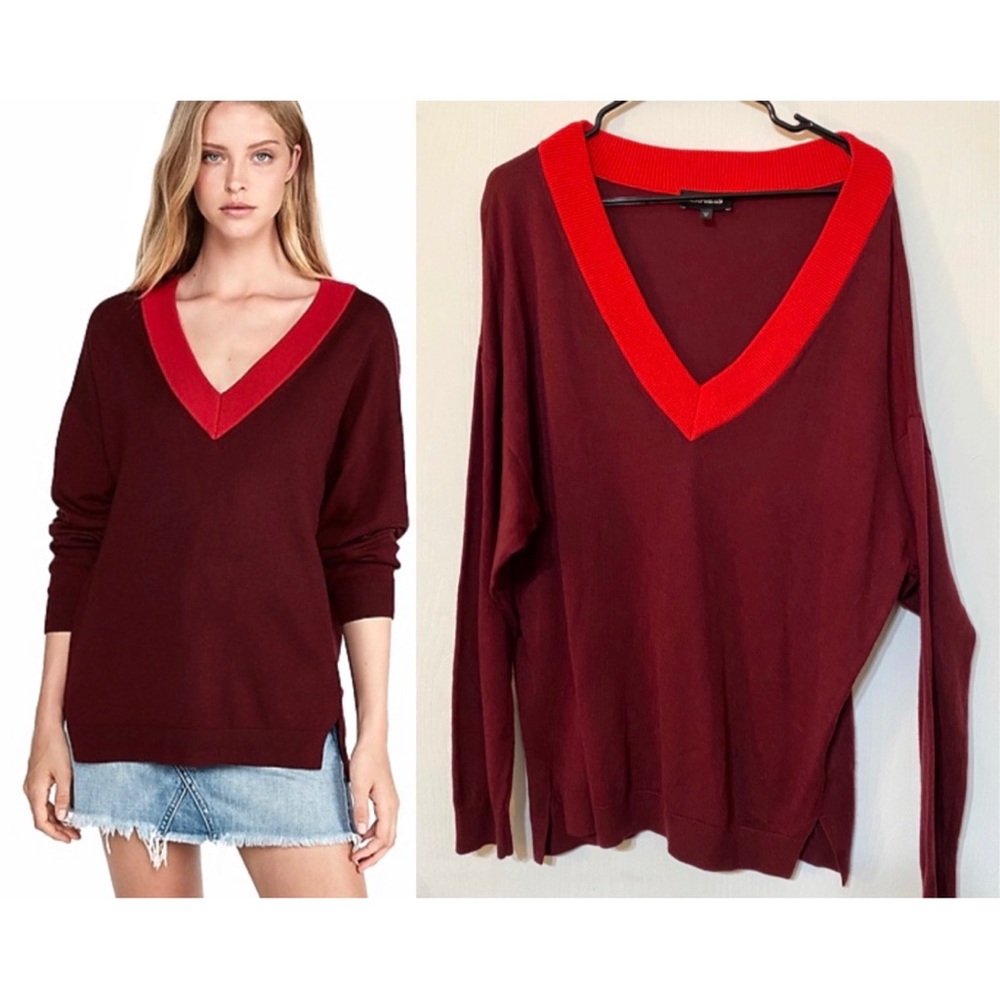 NWOT Express Deep V Neck Tunic Sweater